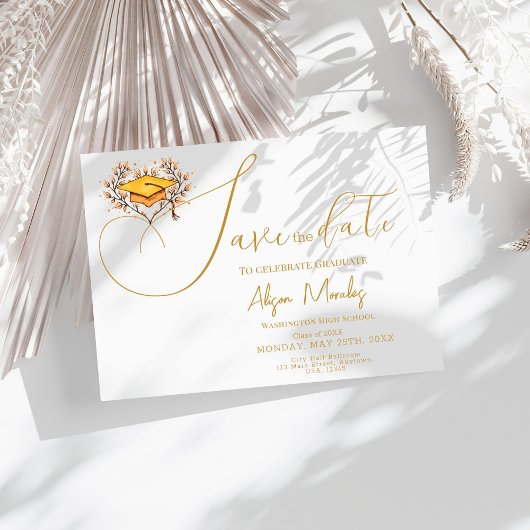 Save The Date Graduation 2025 Enregistrer la date Casquette Or