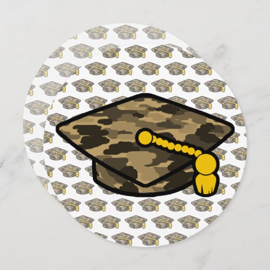 Save The Date Graduation Cap Khaki Camo (Devant / Derrière)