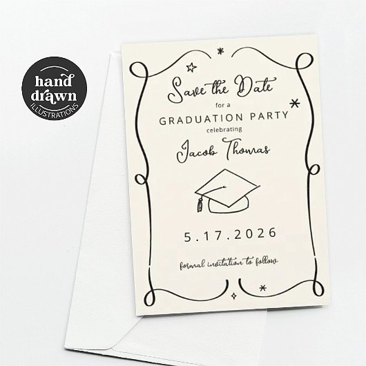 Save the Date Graduation Card Kaart