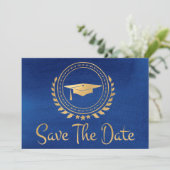 Save The Date Graduation Enregistrer La Date Gold Grad Casquette (Debout devant)