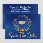 Save The Date Graduation Enregistrer La Date Gold Grad Casquette (Devant / Derrière)