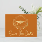 Save The Date Graduation Enregistrer La Date Gold Grad Casquette (Debout devant)