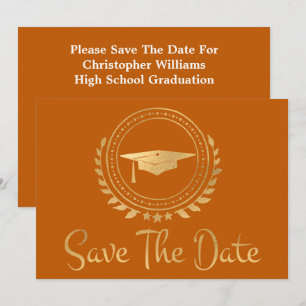 Save The Date Graduation Enregistrer La Date Gold Grad Casquette