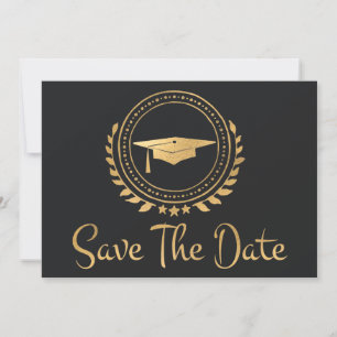 Save The Date Graduation Enregistrer La Date Gold Grad Grey