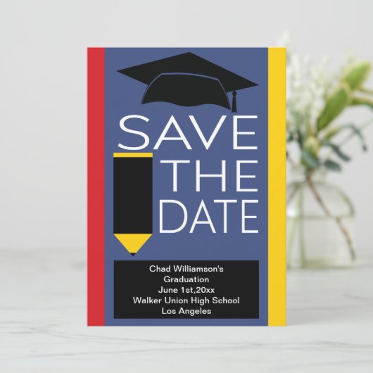 Save The Date Graduation Enregistrer La Date Moderne Casquette (Debout devant)
