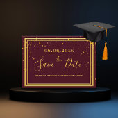 Save The Date Graduation fête bourgogne or enregistrer la date