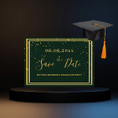 Save The Date Graduation fête émeraude or vert enregistrer la da