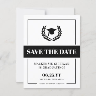 Save The Date Graduation moderne audacieuse et élégante