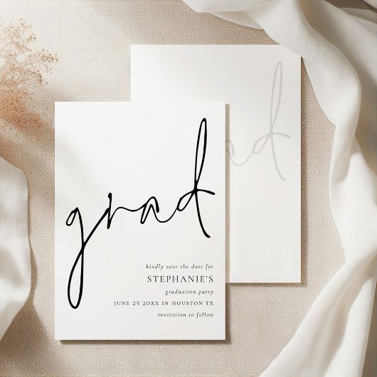 Save The Date Graduation Moderne Script Grad Enregistrer la date