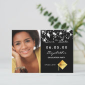 Save The Date Graduation party noir blanc étoiles photo 2025 (Debout devant)