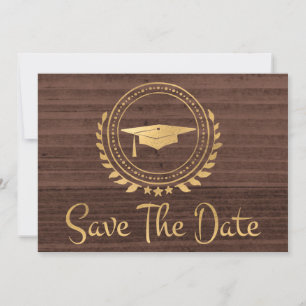 Save The Date Graduation Rustric Enregistrer La Date Casquette G