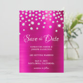 Save The Date Grand Confetti Diamant Hot Pink Ombre Foil (Debout devant)