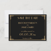 Save The Date Grand Gatsby Art Déco Mariage (Dos)