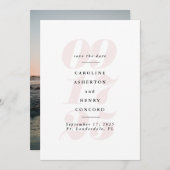 Save The Date Grand jour grande photo rose blush (Devant / Derrière)