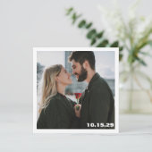 Save The Date Grand mariage carré minimaliste moderne en photo (Debout devant)