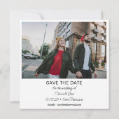 Save The Date Grand mariage carré minimaliste moderne en photo (Dos)