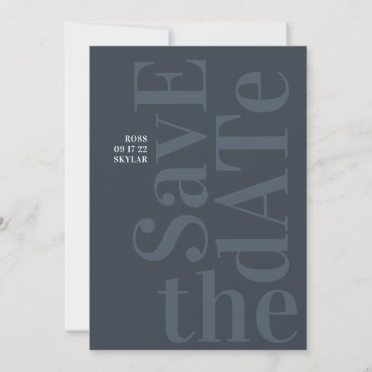 Save The Date Grand Monogramme Moderne Simple (Devant)