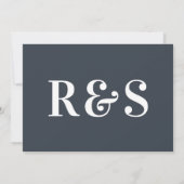 Save The Date Grand Monogramme Moderne Simple (Dos)