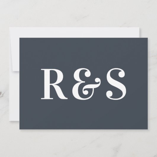 Save The Date Grand Monogramme Moderne Simple (Dos)