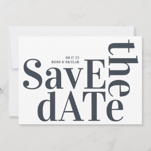 Save The Date Grand Monogramme Moderne Simple