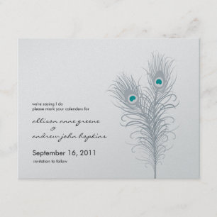 Save The Date Grand Peacock Metallic Silver/Turquoise Enregistre