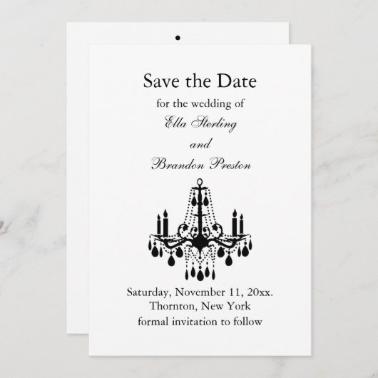 Save The Date Grand Salle de bal Enregistrer la date (blanc) (Devant / Derrière)