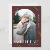 Save The Date Grande typographie Bourgogne Mariage photo (Devant)