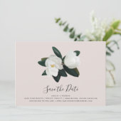 Save The Date Grandiflora | Blush Pink & White Magnolia Mariage (Debout devant)