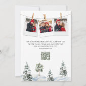Save The Date Grange rouge Noël d'hiver Code QR Photo Mariage (Dos)