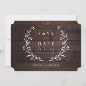 Save The Date Grange Rustique Bois Bohème Floral Campagne (Devant)
