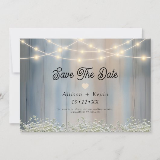 Save The Date Grange Rustique en Bois Horizontal Enregistrer la  (Devant)
