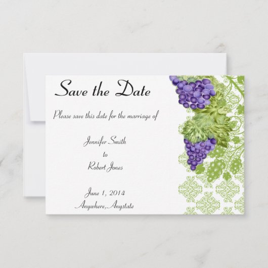 Save The Date Grapevine Garden Wedding Enregistrer la date (Devant)