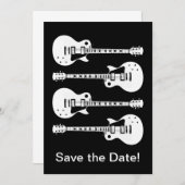 Save The Date Graphique de guitares électriques en blanc (Devant / Derrière)