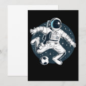 Save The Date Graphique d'un astronaute jouant au football dans  (Devant / Derrière)