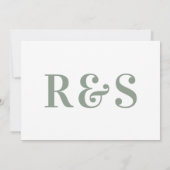 Save The Date Gras blanc vert Sage Simple (Dos)