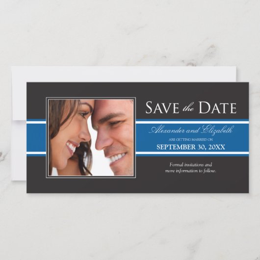 Save The Date Gras Bleu Bande Enregistrer la date de l'annonce (Devant)