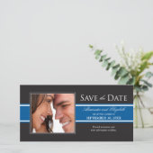 Save The Date Gras Bleu Bande Enregistrer la date de l'annonce (Debout devant)