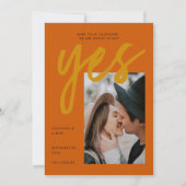 Save The Date Gras Burnt Orange Ochre Big Script Mariage photo (Devant)
