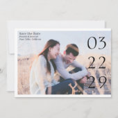 Save The Date Gras Date Clean Minimal Élégant Mariage moderne (Devant)