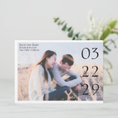 Save The Date Gras Date Clean Minimal Élégant Mariage moderne (Debout devant)