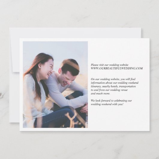 Save The Date Gras Date Clean Minimal Élégant Mariage moderne (Dos)