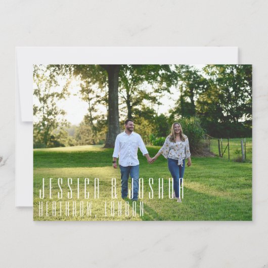 Save The Date Gras Date Sage Vert Blanc Ultra Moderne Mariage (Dos)