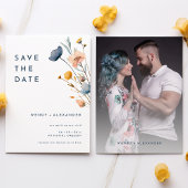 Save The Date Gras Elegant Floral Mariage Photo