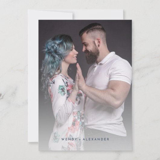 Save The Date Gras Elegant Floral Mariage Photo (Dos)