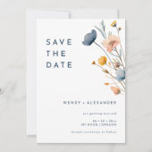Save The Date Gras Elegant Floral Wedding Enregistrer la date (Devant)