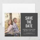 Save The Date Gras Gris Photo Enregistrer La Date Annonces (Devant / Derrière)