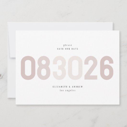 Save The Date Gras moderne Big Date en Musk Taupe Photo (Devant)