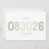 Save The Date Gras moderne Big Date en Sage Green Photo (Devant)