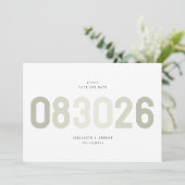 Save The Date Gras moderne Big Date en Sage Green Photo (Debout devant)