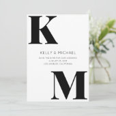 Save The Date Gras Monogramme Noir Initiales Mariage photo moder (Debout devant)